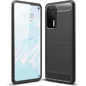 Funda para Huawei P40 Carcasa Silicona Fibra de Carbono El谩stica Antigolpes