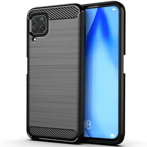 Funda para Huawei P40 Lite Carcasa Silicona Fibra de Carbono El谩stica Antigolpes