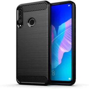 Funda para Huawei P40 Lite E Carcasa Silicona Fibra de Carbono Elástica Antigolpes