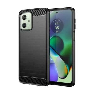 Funda para m贸vil Motorola Moto G54 / G64 Carcasa Silicona Fibra de Carbono El谩stica Antigolpes