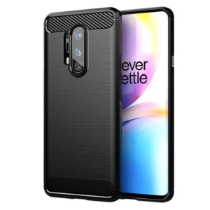 Funda para OnePlus 8 Pro Carcasa Silicona Fibra de Carbono Elástica Antigolpes
