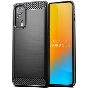 Funda para OnePlus Nord 2 5G Carcasa Silicona Fibra de Carbono Elástica Antigolpes