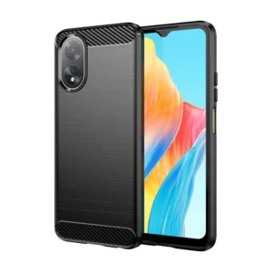 Funda para Oppo A38 4G / A18 4G Carcasa Silicona Fibra de Carbono Elástica Antigolpes