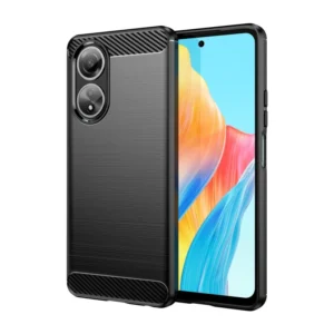 Funda para Oppo A58 4G Carcasa Silicona Fibra de Carbono Elástica Antigolpes