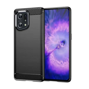 Funda para Oppo Find X5 Carcasa Silicona Fibra de Carbono Elástica Antigolpes