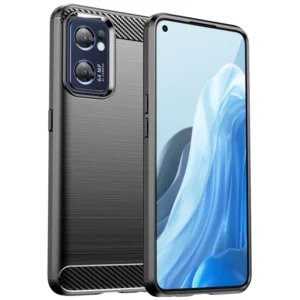 Funda para Oppo Find X5 Lite Carcasa Silicona Fibra de Carbono Elástica Antigolpes