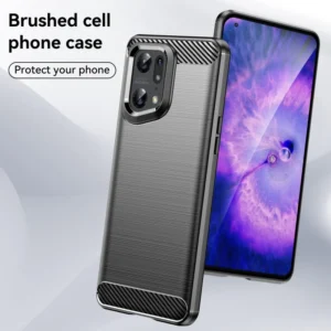 Funda para Oppo Find X5 Pro Carcasa Silicona Fibra de Carbono Elástica Antigolpes