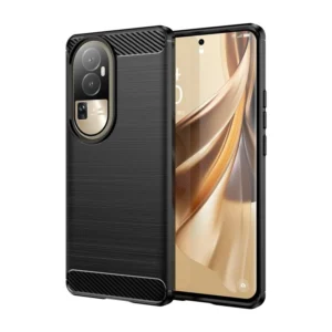Funda para Oppo Reno 10 Carcasa Silicona Fibra de Carbono Elástica Antigolpes