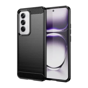 Funda para Oppo Reno 12 Carcasa Silicona Fibra de Carbono Elástica Antigolpes