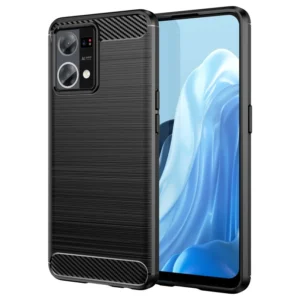 Funda para Oppo Reno 8 4G Carcasa Silicona Fibra de Carbono Elástica Antigolpes