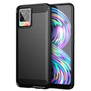 Funda para móvil Realme 8/Realme 8 Pro Carcasa Silicona Fibra de Carbono Elástica Antigolpes