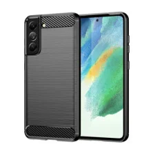 Funda para Samsung Galaxy S21 FE Carcasa Silicona Fibra de Carbono Elástica Antigolpes