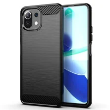 Funda para Xiaomi Mi 11 Lite / Mi 11 Lite 5G NE Carcasa Silicona Fibra de Carbono Elástica Antigolpes