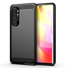 Funda para Xiaomi Mi Note 10 Lite Carcasa Silicona Fibra de Carbono Elástica Antigolpes
