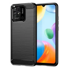 Funda para Xiaomi Redmi 10C / Poco C40 Carcasa Silicona Fibra de Carbono Elástica Antigolpes