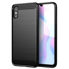 Funda para Xiaomi Redmi 9A / Redmi 9AT Carcasa Silicona Fibra de Carbono Elástica Antigolpes