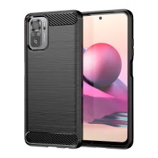 Funda para Xiaomi Redmi Note 10 / Redmi Note 10s Carcasa Silicona Fibra de Carbono Elástica Antigolpes